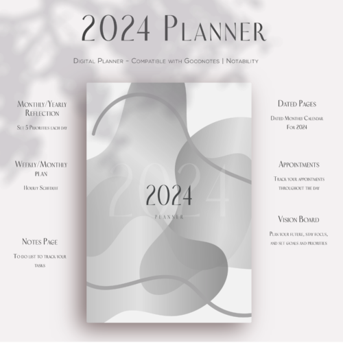 Gray planner mockup