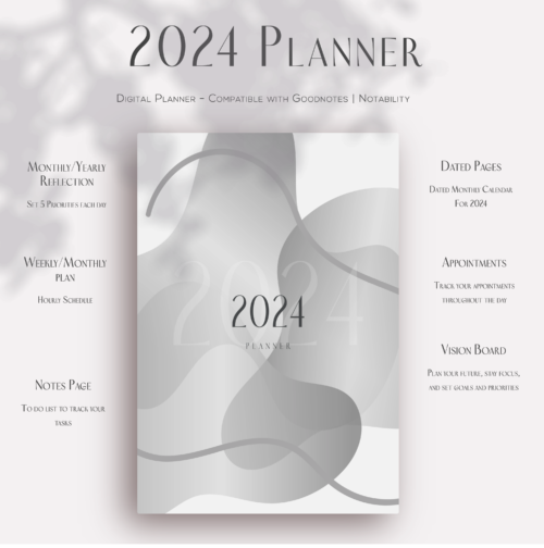 Gray planner mockup